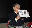 Stanisław Wołczaski prezentuje antyniemiecką satyrę. Foto: Paulina Abulewicz z kl. 1E